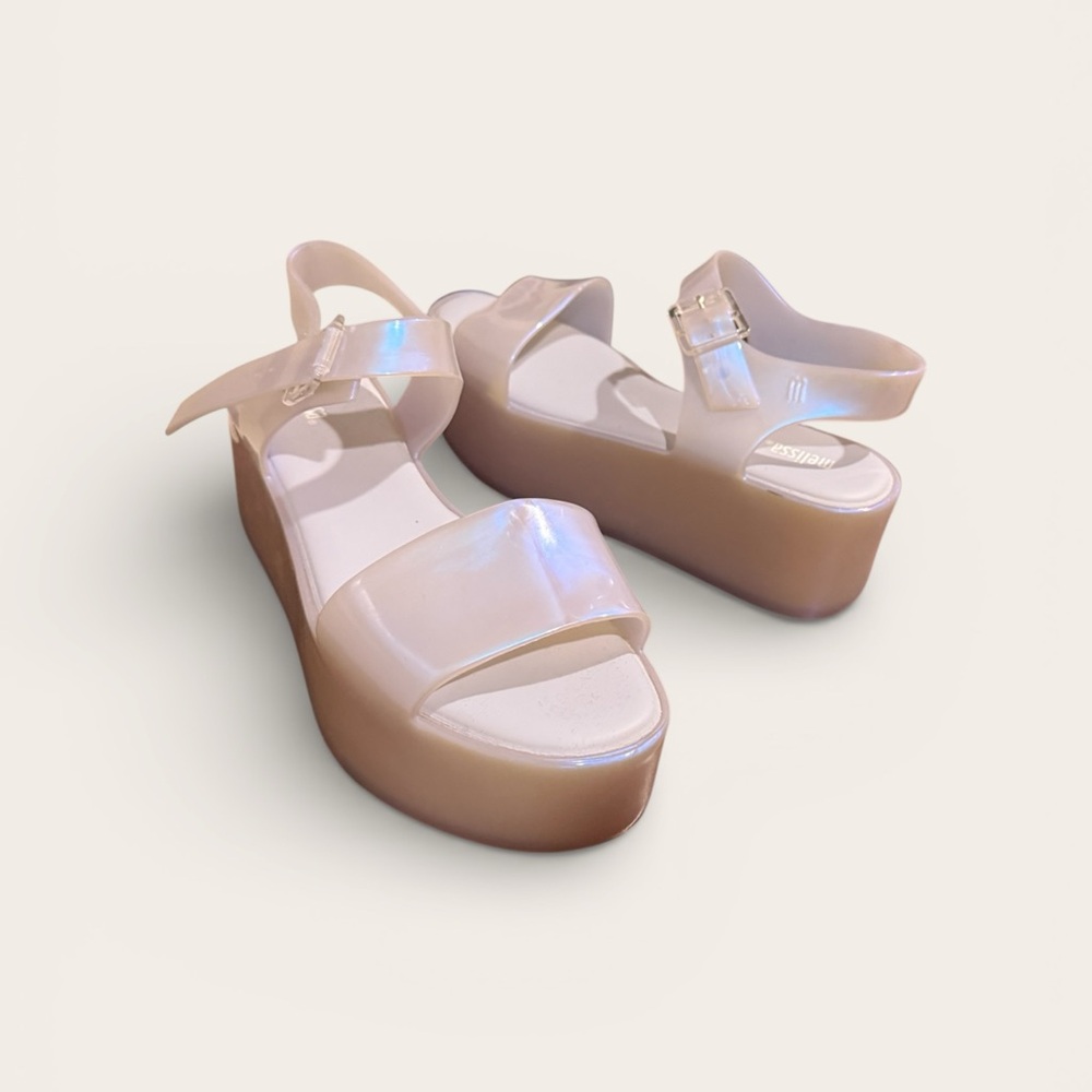 Melissa Iridescent Cream Platform Sandals